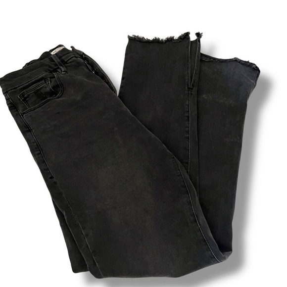 Good American Good Boy High Waist Skinny Jeans Size 28 Black Split Hem GBLFH625T - Picture 1 of 8
